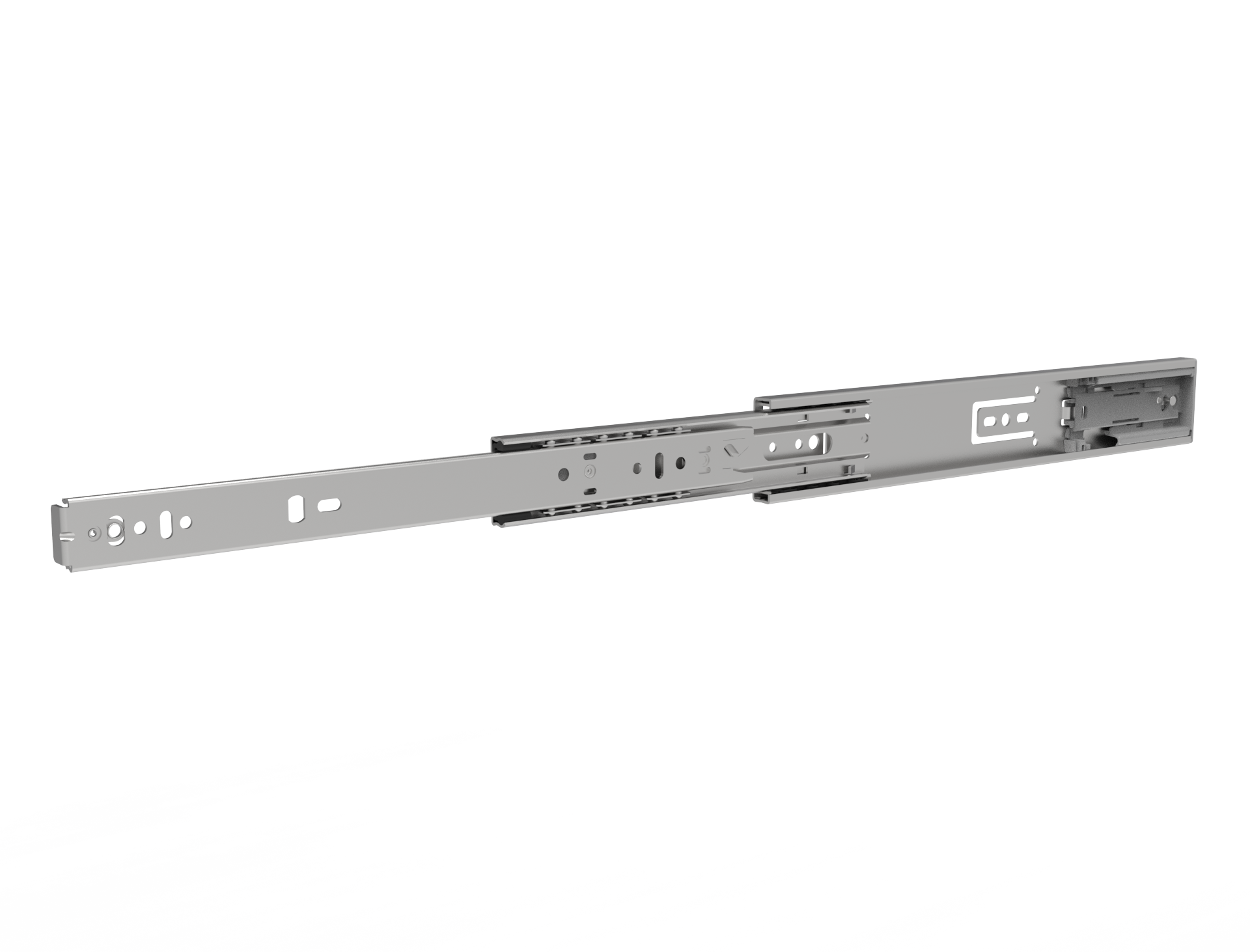 3832EC – Easy-Close (EC) brings drawers to a smooth, gentle close. Full extension, loads up to 100 lbs. (45 kg) per pair, lever disconnect, hold-in detent.