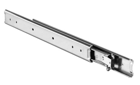 0363 – Two-way travel, full extension, loads up to 100 lbs. (45 kg) per pair, hold-in detent at center, non-disconnect, tested to 80,000 cycles.