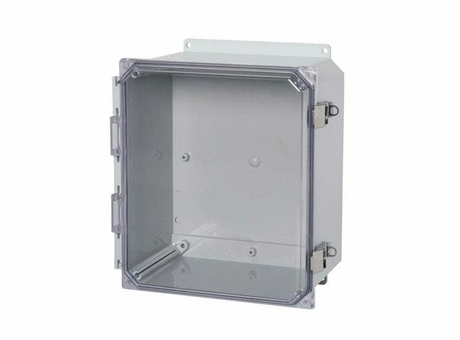 AMP Series – Polyline® JIC Size Junction Boxes: Metal Snap Latch Hinged Cover - Clear Polycarbonate