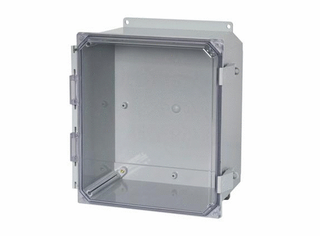 AMP Series – Polyline® JIC Size Junction Boxes: Nonmetal Snap Latch Hinged Cover - Clear Polycarbonate