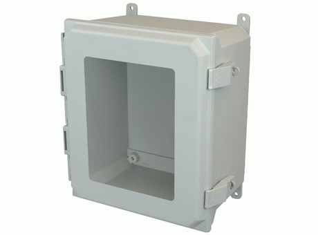 AMU Ultraline® Series Enclosures: Nonmetal Snap Latch Hinged Cover w/Window