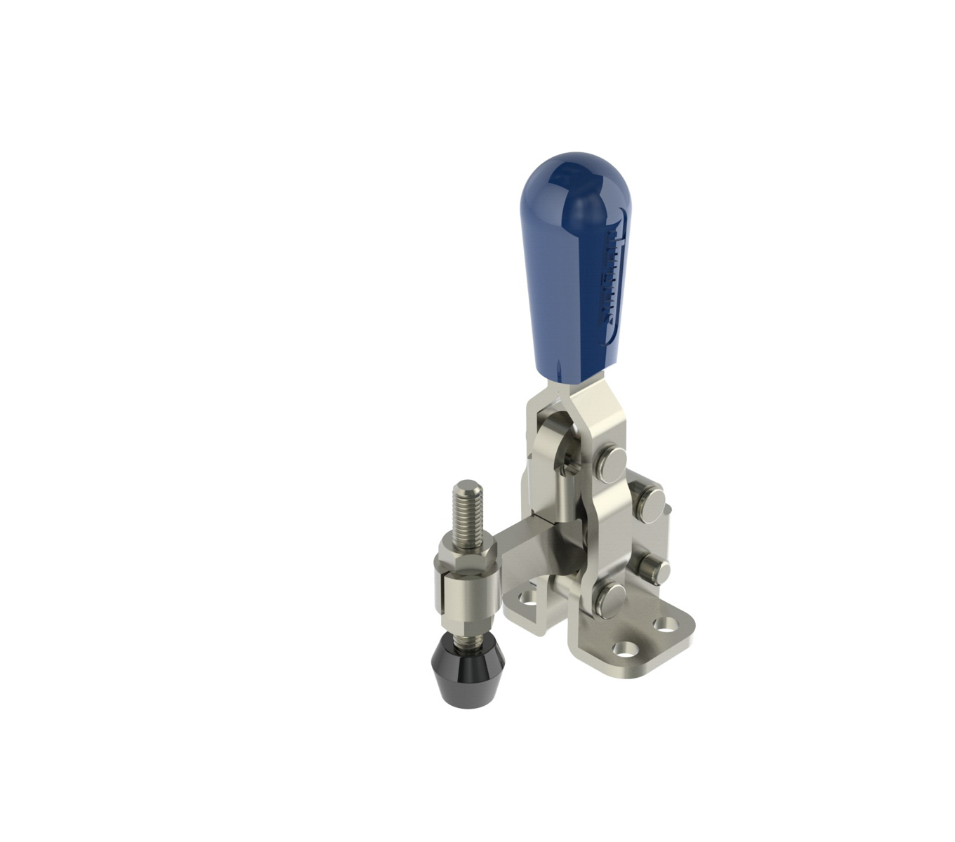 Vertical Hold Down Action Toggle Clamp with Flanged Base & Solid Arm