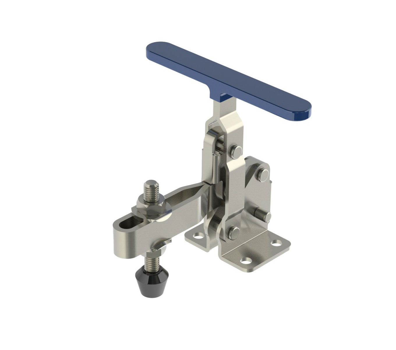 600 LB CAP T-Handle Vertical Toggle Clamp with Flanged Base & Adjustable U-Bar